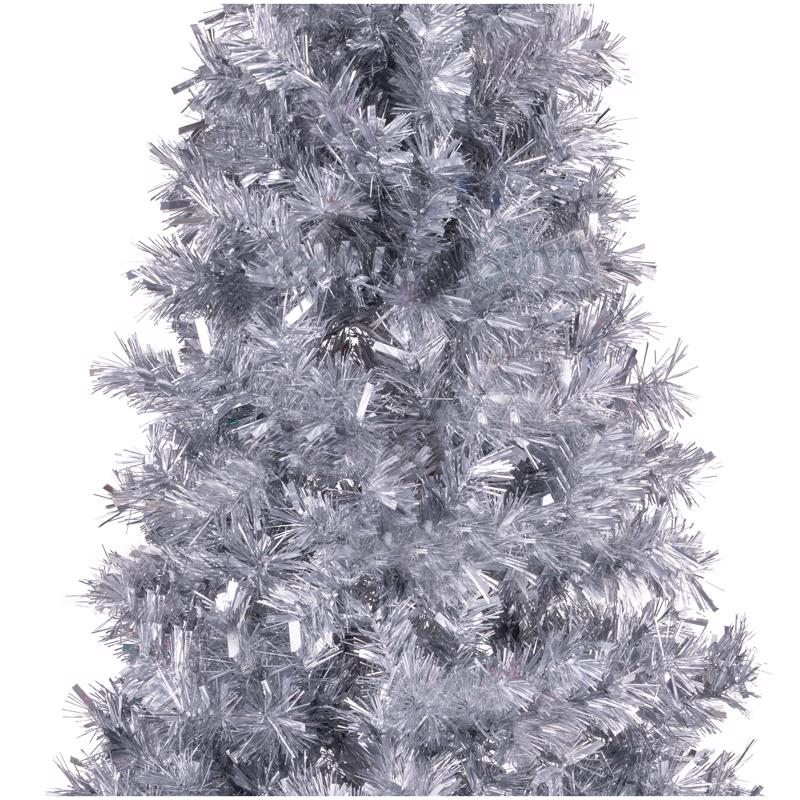 Celebrations 6 ft. Full Unlit Silver Christmas Tree