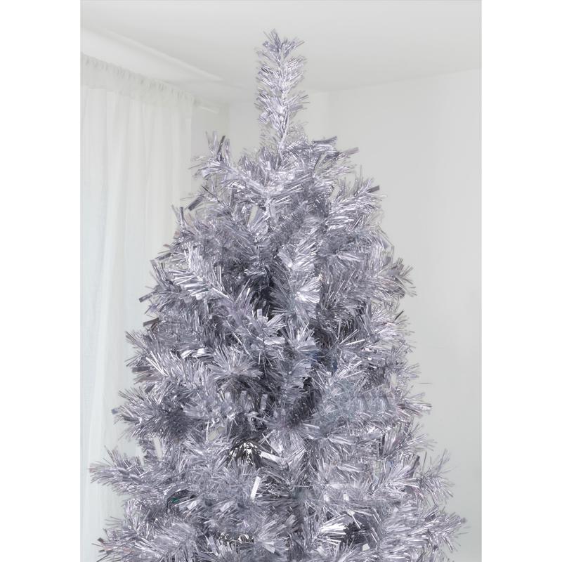 Celebrations 6 ft. Full Unlit Silver Christmas Tree