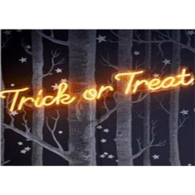 Celebrations Orange 4 in. LED Prelit Trick or Treat Wall Decor