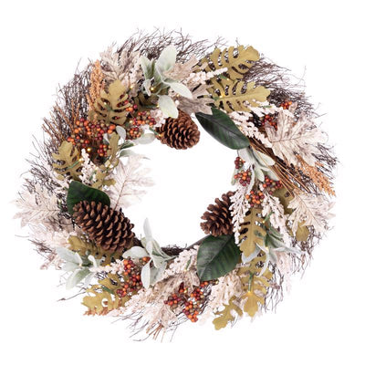 Celebrations Warm White 35 ct 24 in. LED Prelit Neutral B/O Wreath