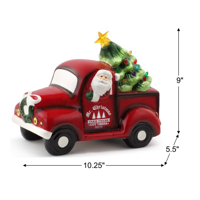 Mr. Christmas LED Santa Truck Table Decor 9 in.