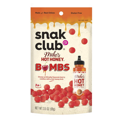 Snak Club Hot Honey Cherry Bombs Gummi Candy 3.5 oz Bagged