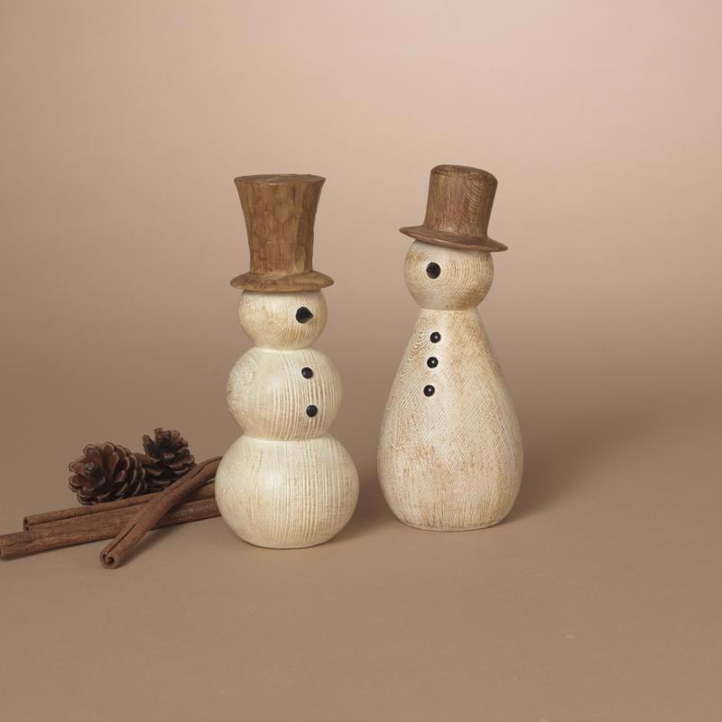 Gerson Rustic Snowman Table Decor 7 in.