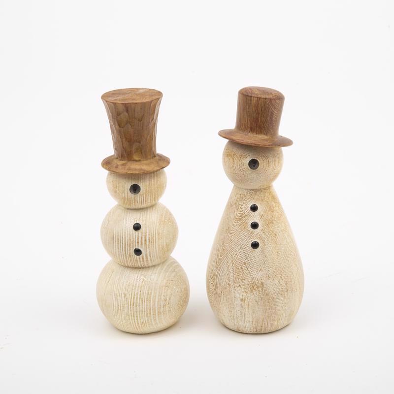 Gerson Rustic Snowman Table Decor 7 in.