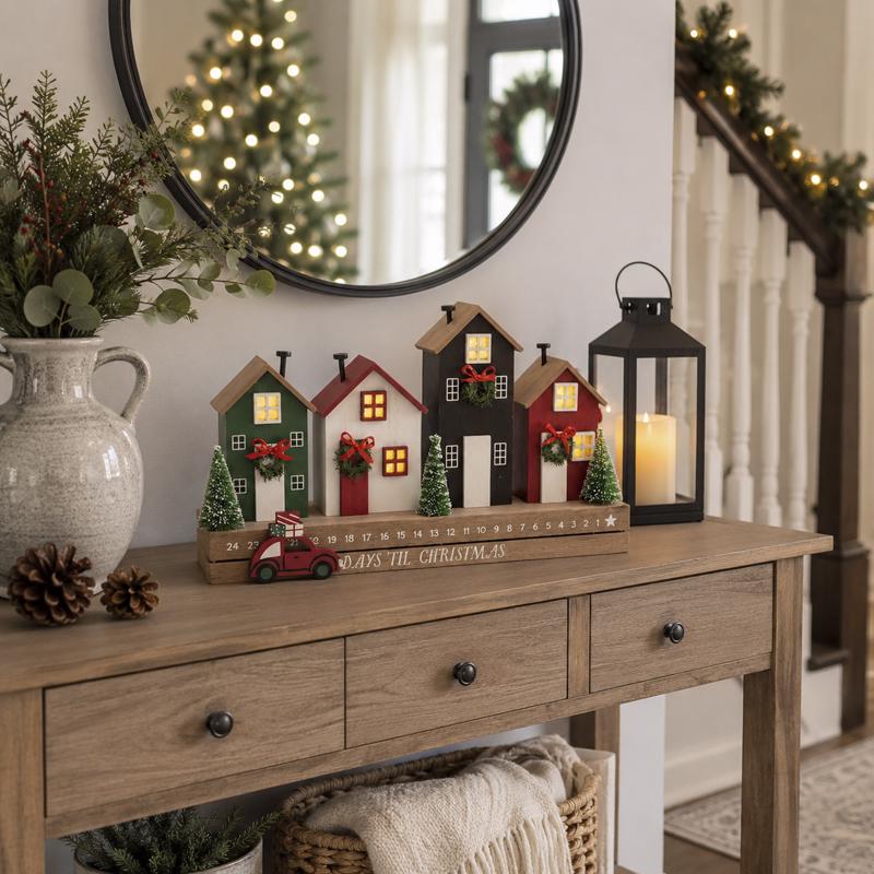 Gerson Lighted Row House Countdown Calendar Table Decor