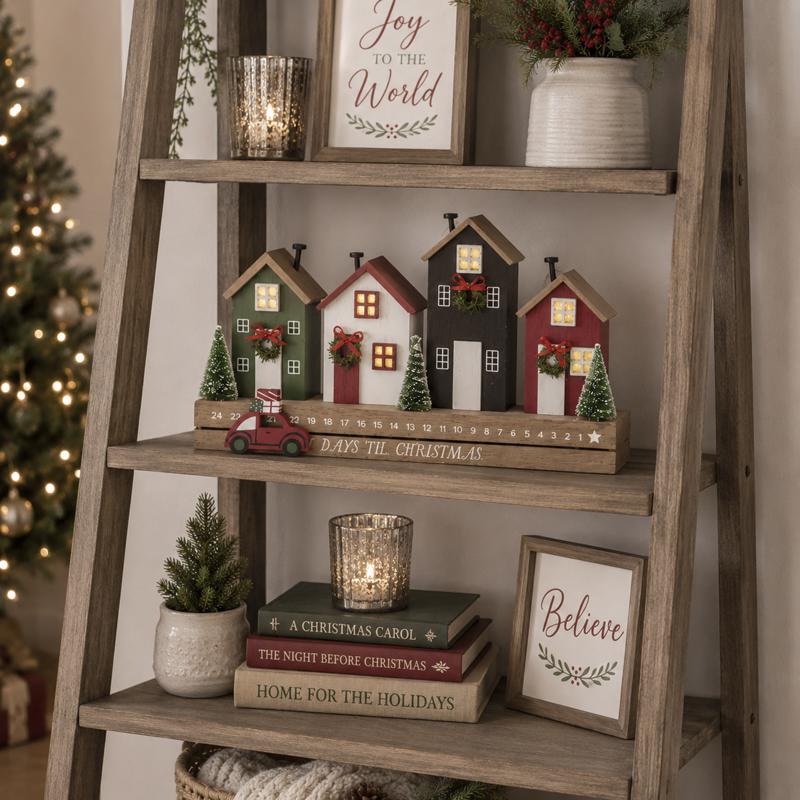 Gerson Lighted Row House Countdown Calendar Table Decor
