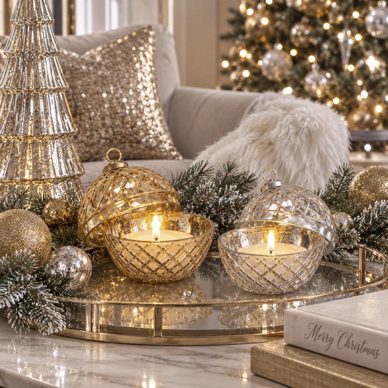 Gerson Glass Ornament LED Wax Candle