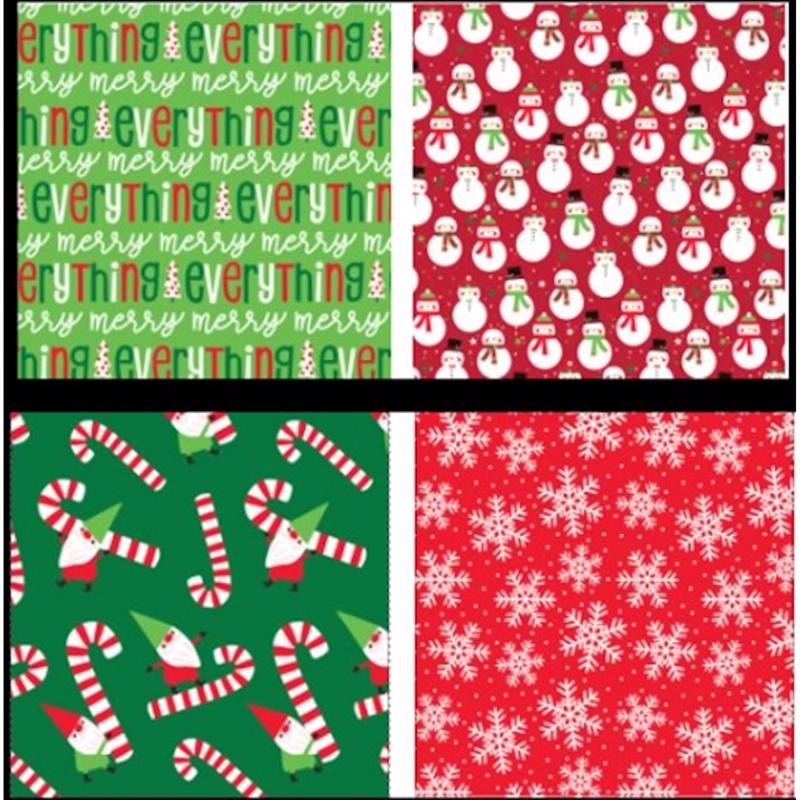Paper Images Assorted Merry Everything/Snowmen/Candy Cane Gnomes/Snowflake Gift Wrap