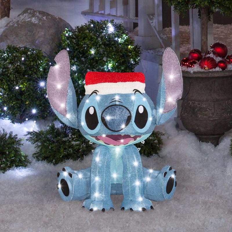 Disney Holiday Tinsel Sculpture Sitch 19 in. Yard Decor