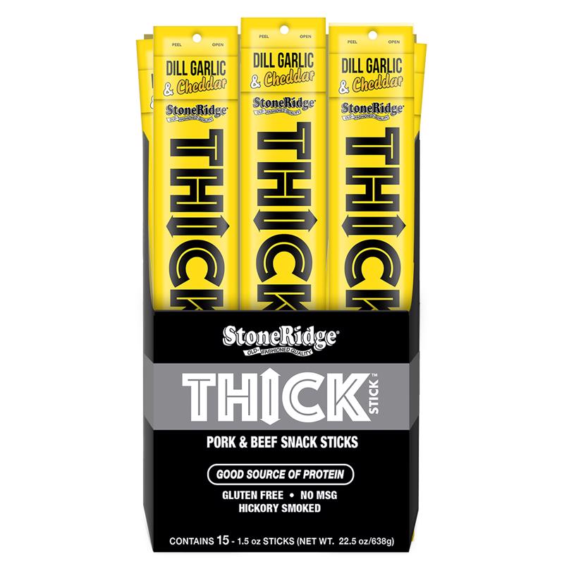StoneRidge Wholesale THICK Stick Dill Garlic Meat Sticks 1.5 oz Shrink Wrapped