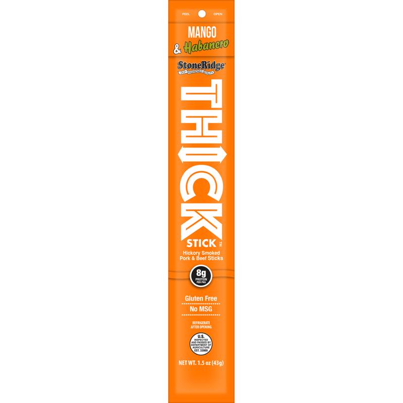StoneRidge Wholesale Thick Stick Mango Habanero Meat Sticks 1.5 oz Shrink Wrapped