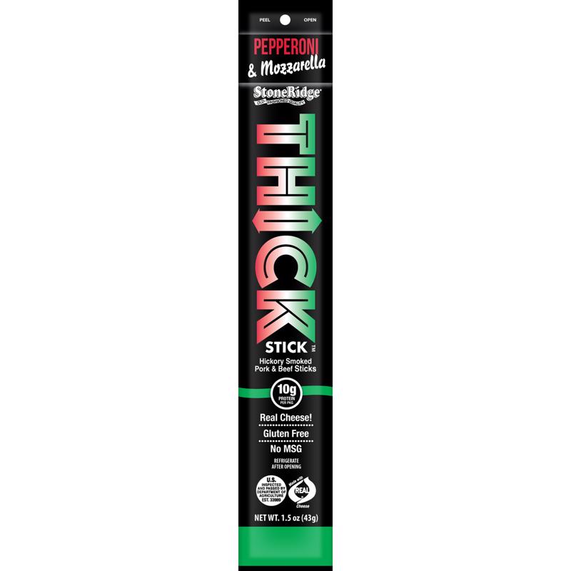 StoneRidge Wholesale Thick Stick Peperoni Mozzarella Meat Sticks 1.5 oz Shrink Wrapped