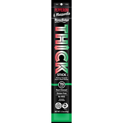 StoneRidge Wholesale Thick Stick Peperoni Mozzarella Meat Sticks 1.5 oz Shrink Wrapped