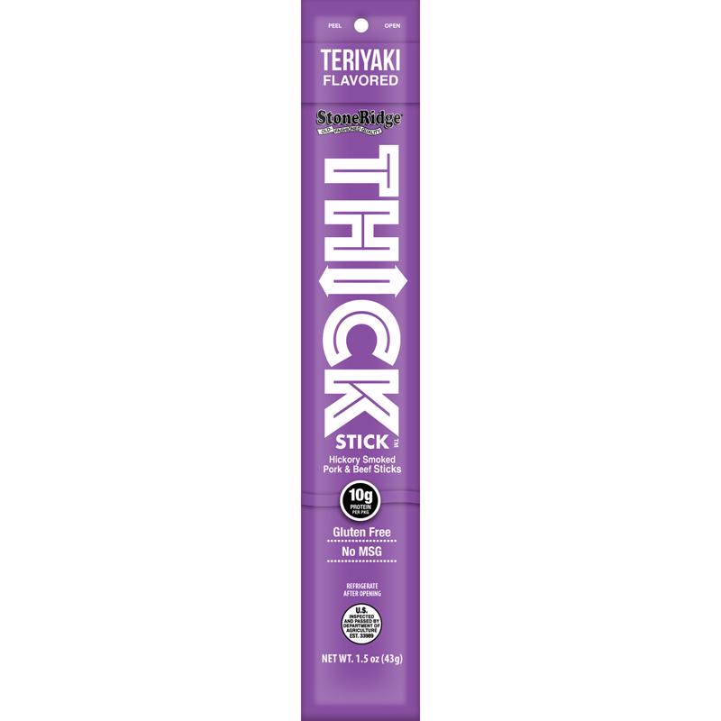 StoneRidge Wholesale Thick Stick Teriyaki Meat Sticks 1.5 oz Shrink Wrapped
