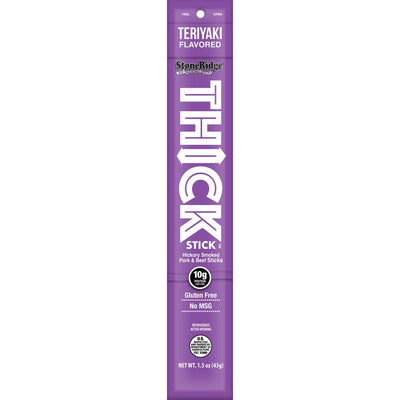 StoneRidge Wholesale Thick Stick Teriyaki Meat Sticks 1.5 oz Shrink Wrapped