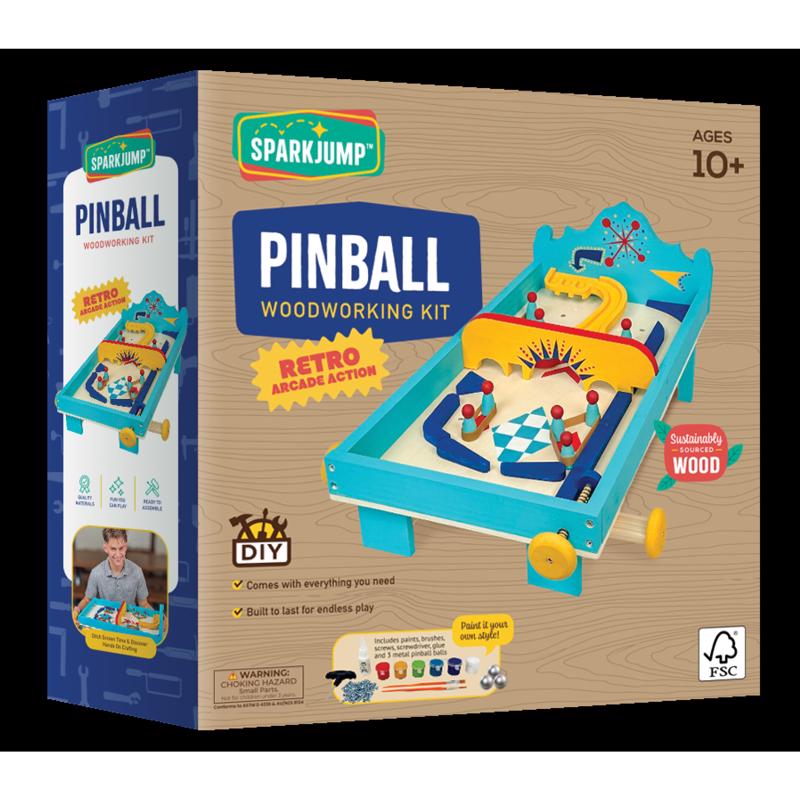 SparkJump Pinball Woodworking Toy Kit