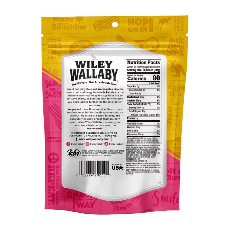 Wiley Wallaby Watermelon & Lemonade Licorice Candy 10 oz