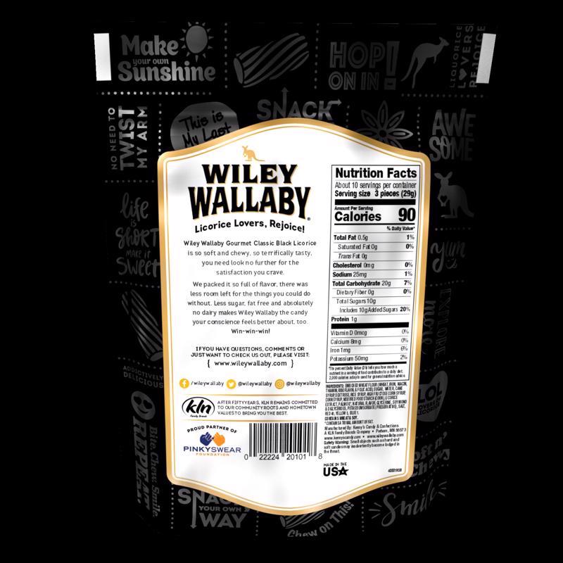 Wiley Wallaby Australian Style Gourmet Black Licorice 10 oz
