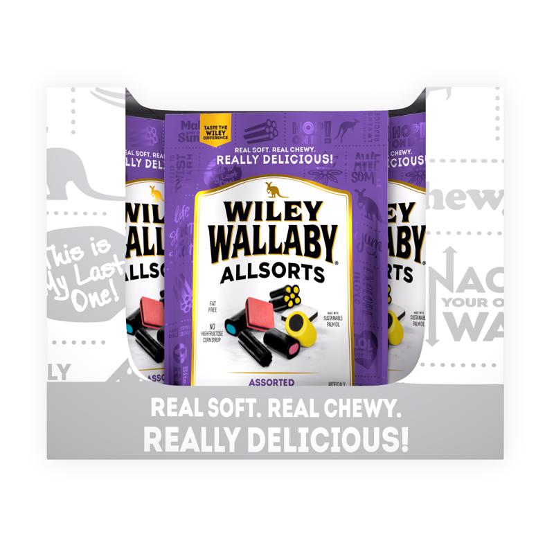 Wiley Wallaby Australian Style Allsorts Assorted Gourmet Licorice 8 oz