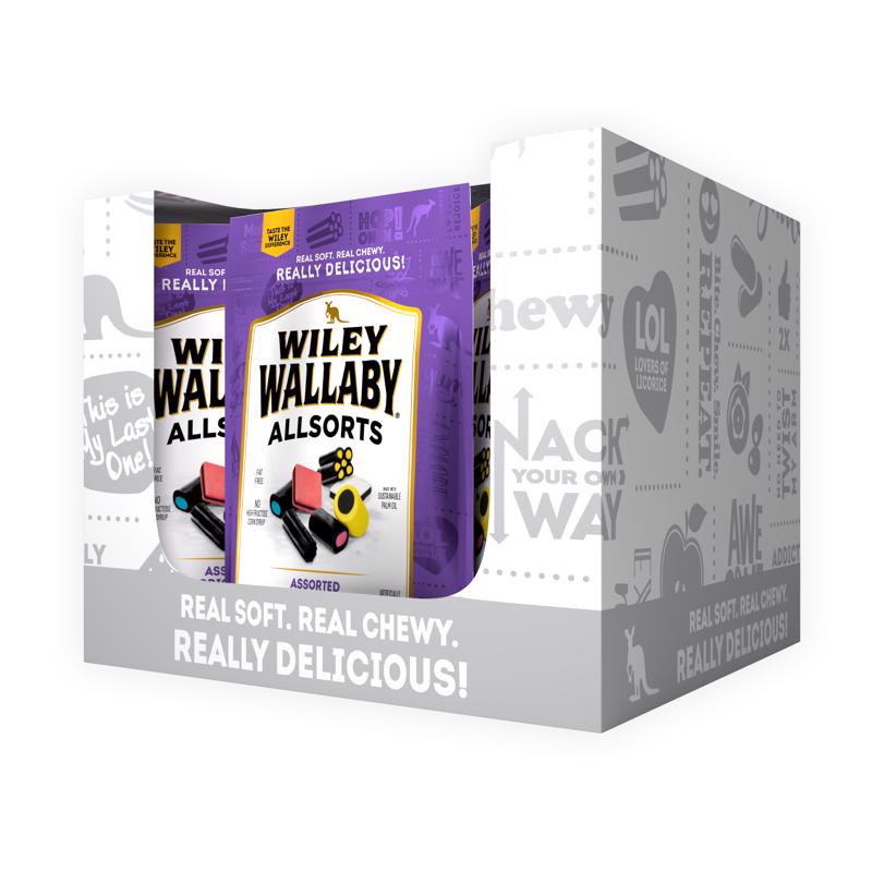 Wiley Wallaby Australian Style Allsorts Assorted Gourmet Licorice 8 oz