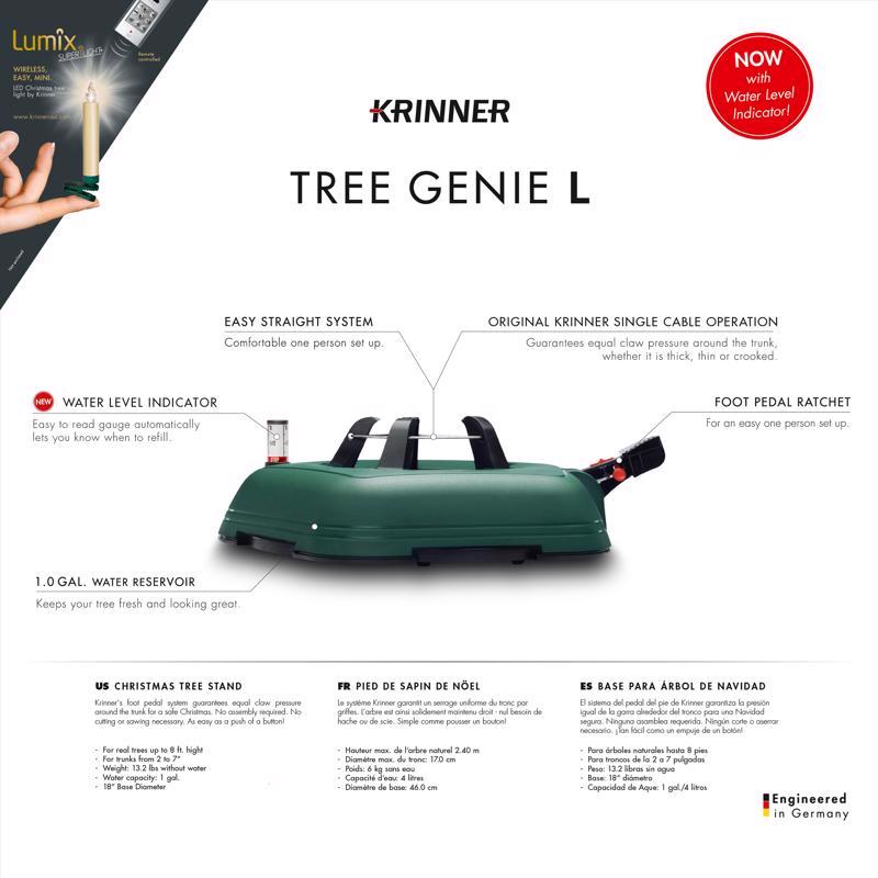 Krinner Tree Genie Large Metal Real Christmas Tree Stand 8 ft.