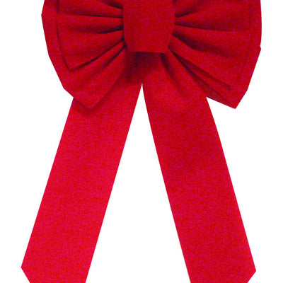 Holiday Trims Red 11 Loop Christmas Bow 10 in.