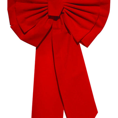 Holiday Trims Red 11 Loop Christmas Bow 18 in.