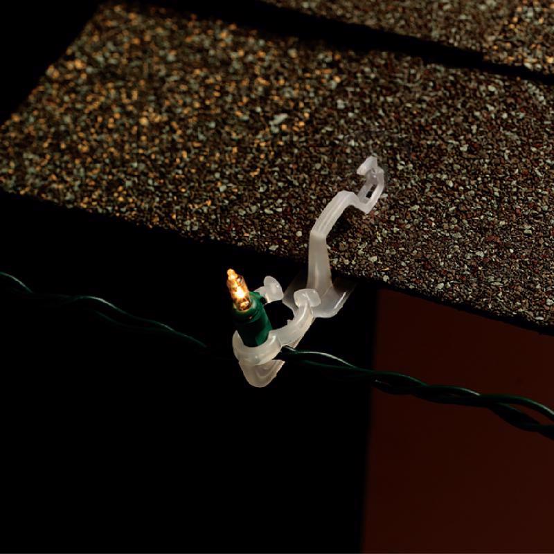 Dyno Omni Universal Gutter/Shingle Light Clips 100 pk