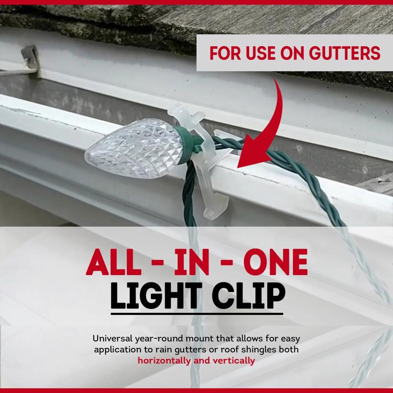 Dyno All In One Gutter/Shingle Christmas Light Clips 100 pk