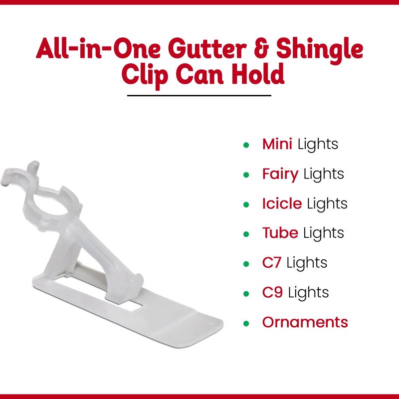Dyno All In One Gutter/Shingle Christmas Light Clips 100 pk