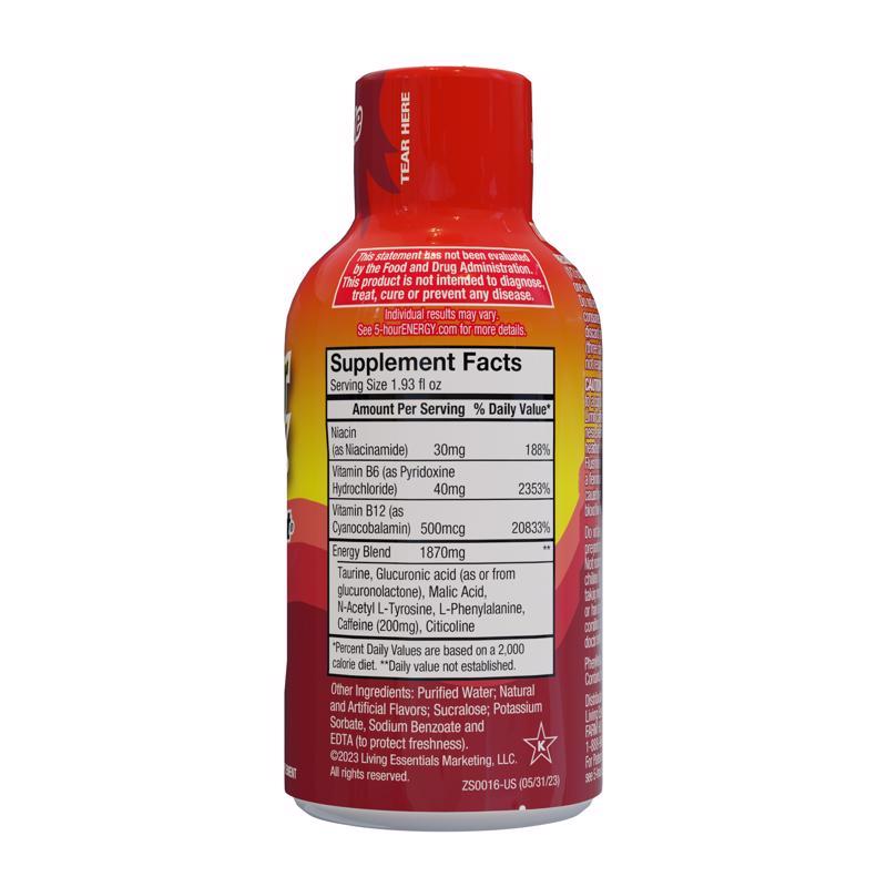 5-hour Energy Regular Strength Sugar Free Pomegranate Energy Shot 1.93 fl. oz.