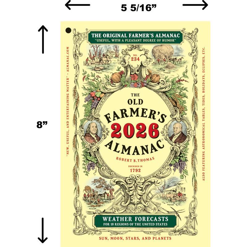 The Old Farmer's Almanac Yankee Publishing 2026 Almanac Reference Book
