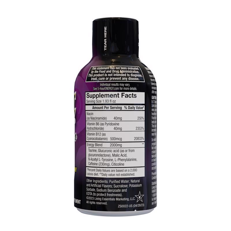 5-hour Energy Extra Strength Sugar Free Grape Energy Shot 1.93 fl. oz.