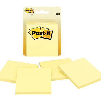 Post-it 3 in. W X 3 in. L Canary Yellow Sticky Notes 4 pad