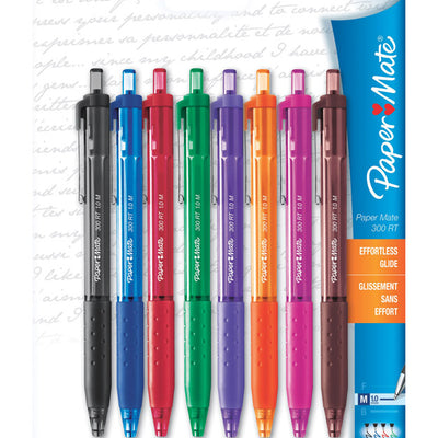 Paper Mate Inkjoy 300RT Assorted Retractable Ball Point Pen 8 pk