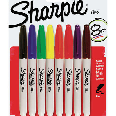 Sharpie Assorted Fine Tip Permanent Marker 8 pk