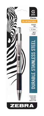 Zebra G-301 Black Retractable Gel Pen