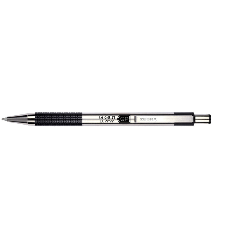 Zebra G-301 Black Retractable Gel Pen