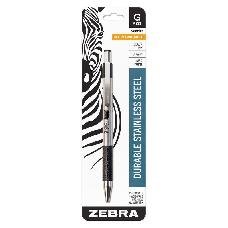 Zebra G-301 Black Retractable Gel Pen