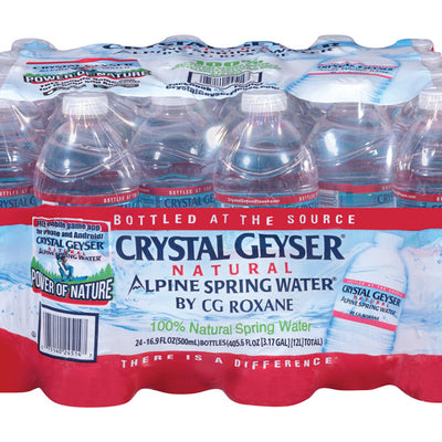 Crystal Geyser Alpine Spring Water Natural Bottled Water 0.5 L 24 pk