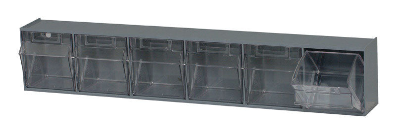3.63 in. H X 23.63 in. W Gray Plastic Gondola Storage Bins
