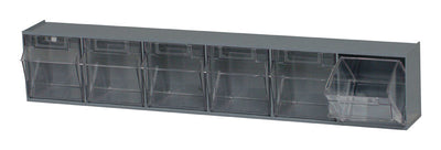 3.63 in. H X 23.63 in. W Gray Plastic Gondola Storage Bins