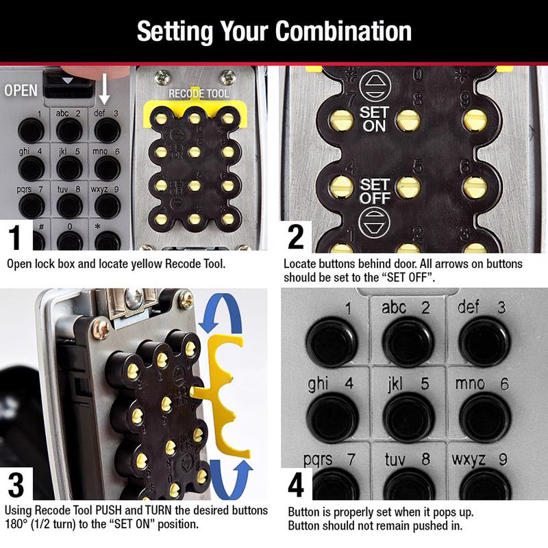 Master Lock 4-5/8 in. H X 3.13 in. W X 2-1/16 in. L Metal 4-Digit Combination Lock Box