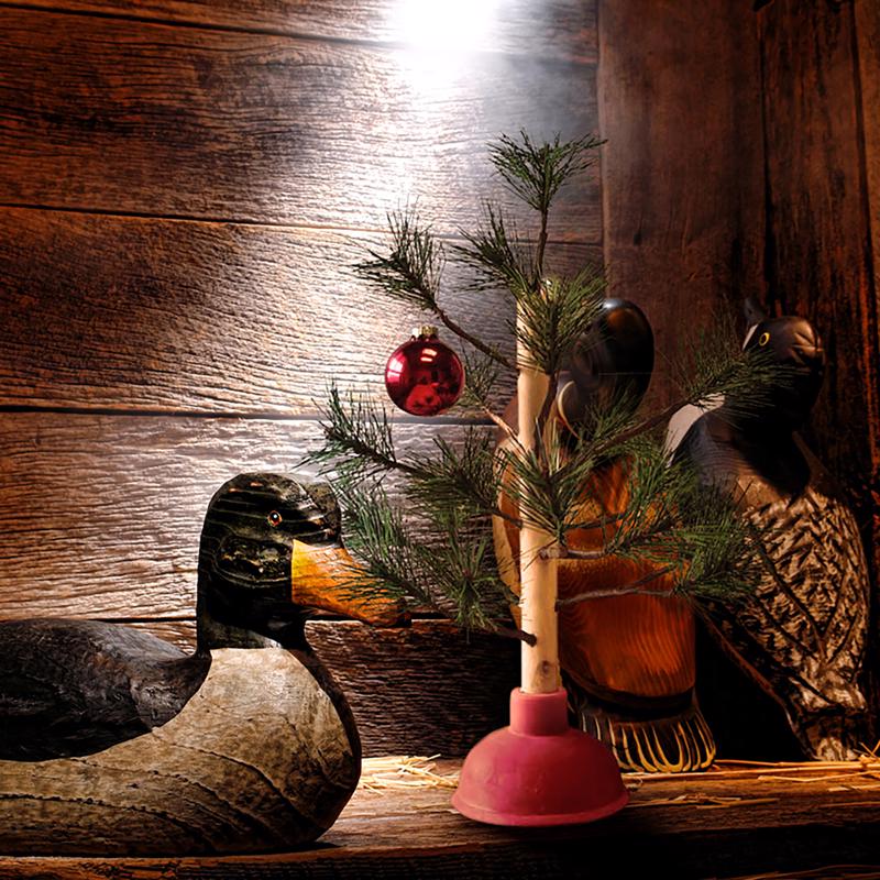 Rednek Multicolored Plunger Christmas Tree 15 in.