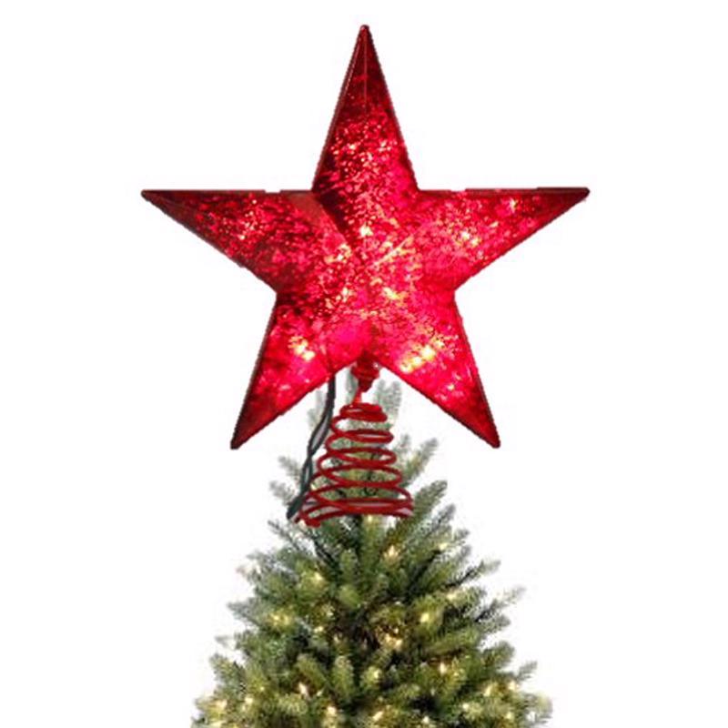 Celebrations Incandescent Assorted Mercury Star Tree Topper 10 in.