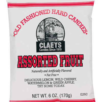 Claeys Old Fashioned Assorted Fruit Hard Candy 6 oz