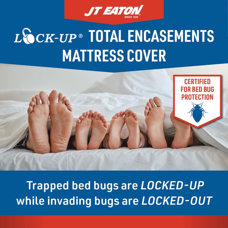 JT Eaton Lock-Up Queen White Stretch-Knit Polyester Mattress Encasement Cover