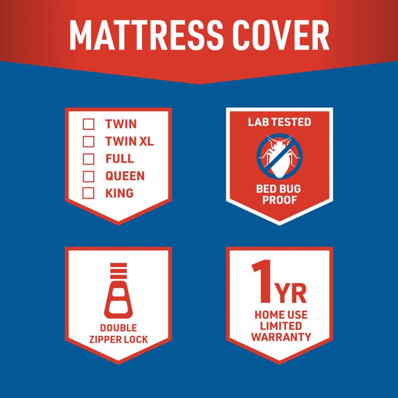 JT Eaton Lock-Up Full White Stretch-Knit Polyester Mattress Encasement Cover