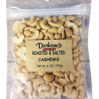 Durhams Roasted & Salted Cashews 6 oz Bagged