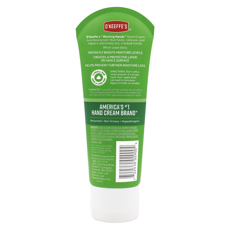 O'Keeffe's Working Hands No Scent Hand Cream 3 oz